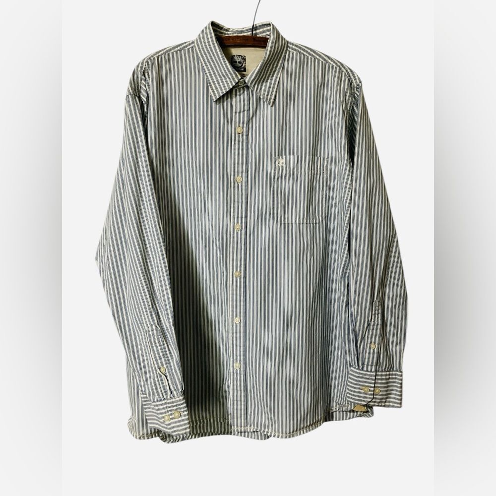 Timberland Long Sleeved Button Up Shirt Size L Cotton Summer Striped Summer